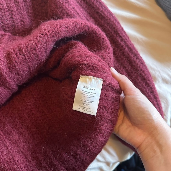 Sezane Gilet Basile Cardigan - Grenat - Picture 9 of 12